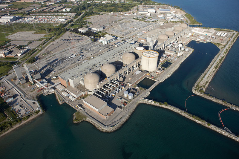 An aerial photograph of the Pickering Nuclear Generating Station.