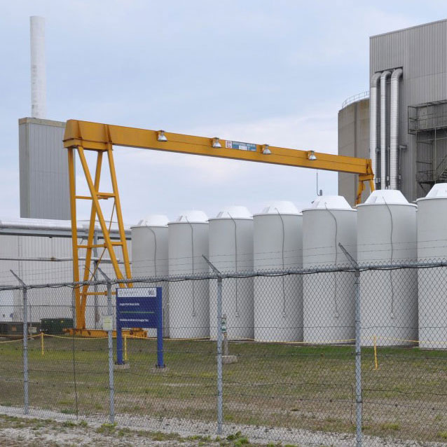 A photograph of some storage containers outside the Douglas Point Nuclear facility.